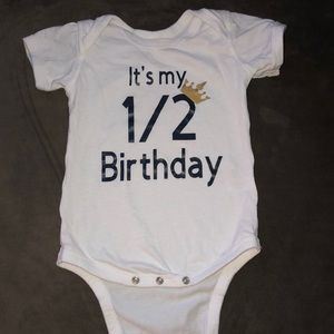 6-Month Half Bday baby onesie